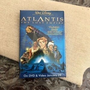Vintage Disney Atlantis Button Brooch